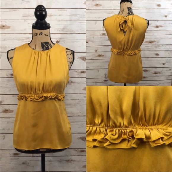 Tory Burch Golden Yellow Silk Top - Picture 1 of 6